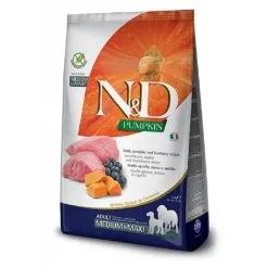 N&D Pumpkin Farmina N&D Potiron Croquettes Chien Adulte Medium/Maxi Agneau Et Myrtille 12 Kg