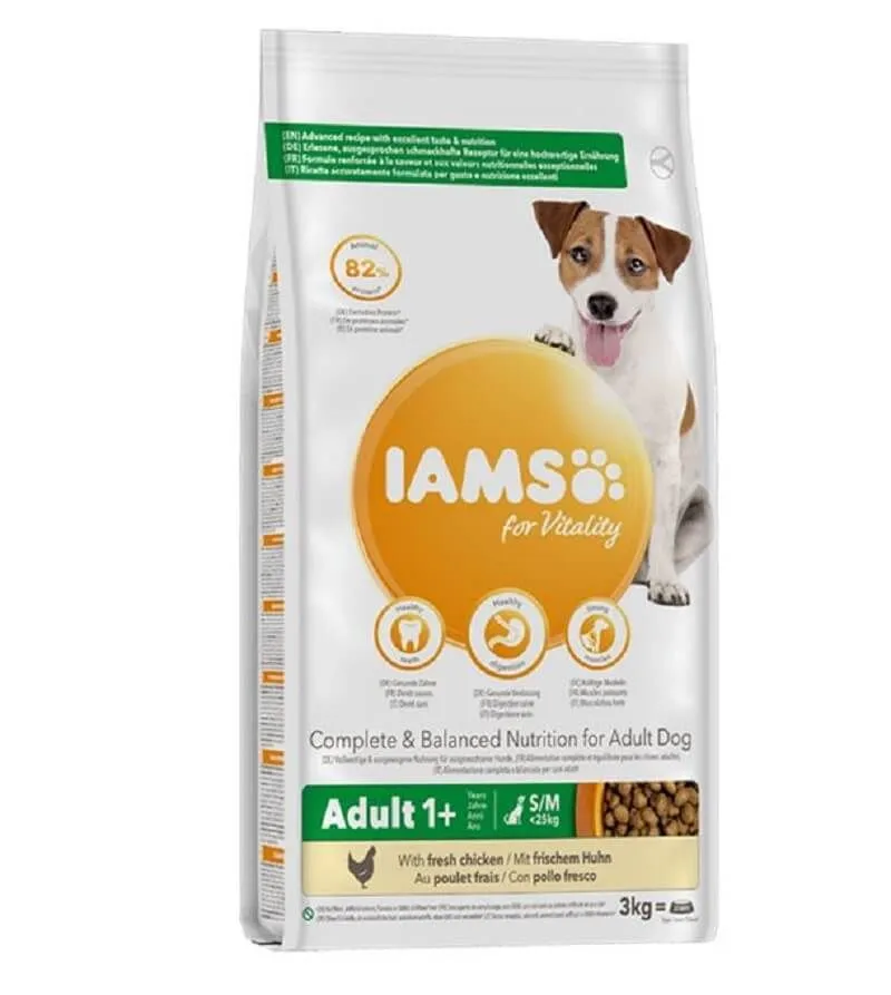 IAMS Vitality Croquettes Chien Adulte Petite Et Moyenne Race Poulet 3 Kg