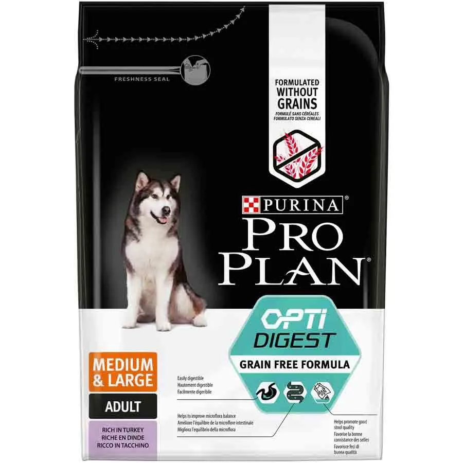 Purina Proplan Chien Medium & Large Adult OPTIDIGEST Grain Free Dinde 2,5 Kg
